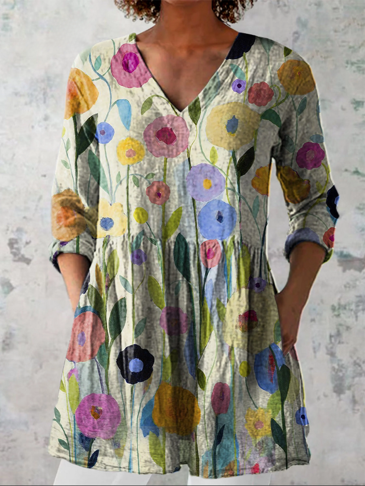 Louise | Blusa larga con cuello en V
