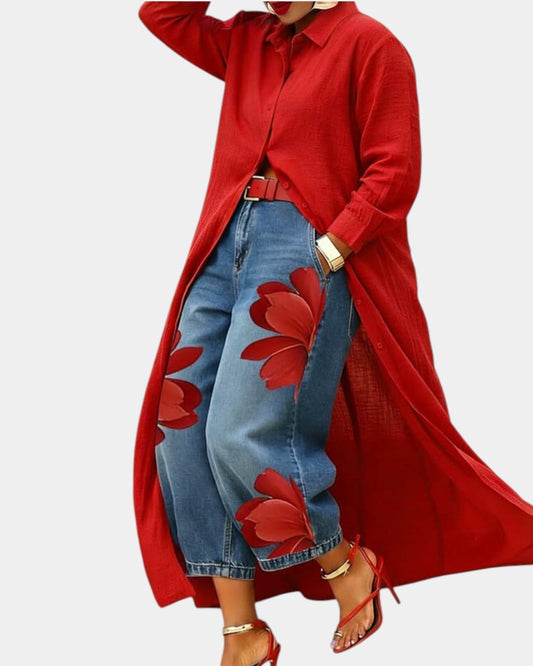 FLORA | Jeans Anchos + Camisa GRATIS