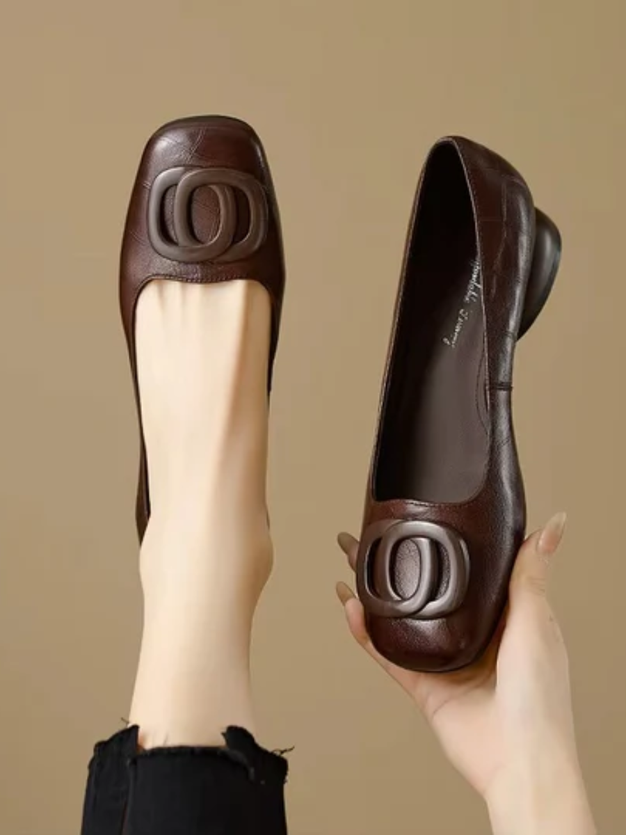 Chiara | Ballerine in Pelle Vegana con Puntera Quadrata