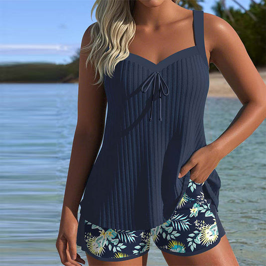 Julia - Tankini a rayas con braguita de baño de dos piezas