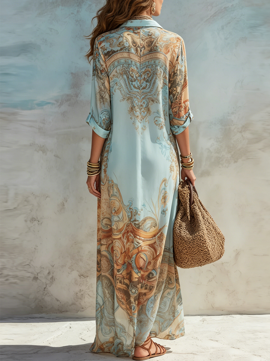 Lorna | Vestido tipo camisa Mediterraneo