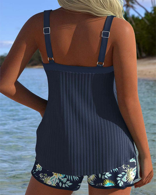 Julia - Tankini a rayas con braguita de baño de dos piezas
